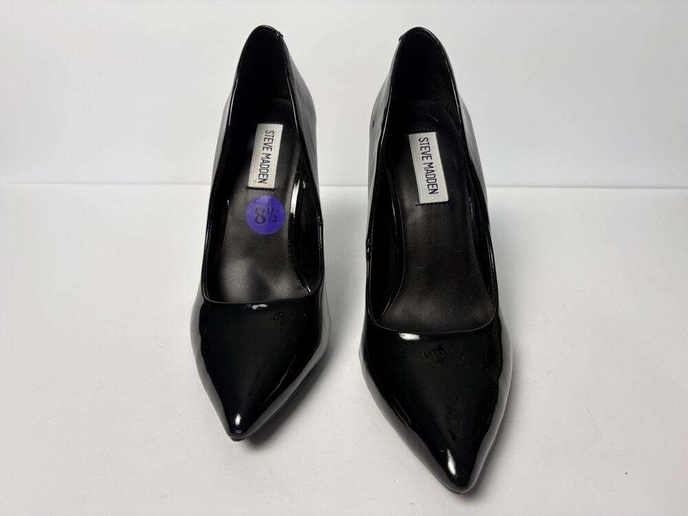 Steve Madden Klory Black Patent Pointed Toe Stiletto Pumps Heels Womens Size 8.5